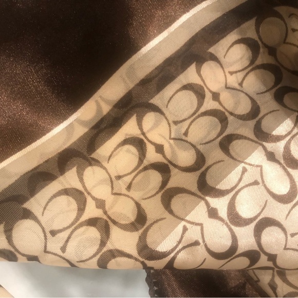 COACH Logo Satin-Like Scarf - Picture 4 of 7
